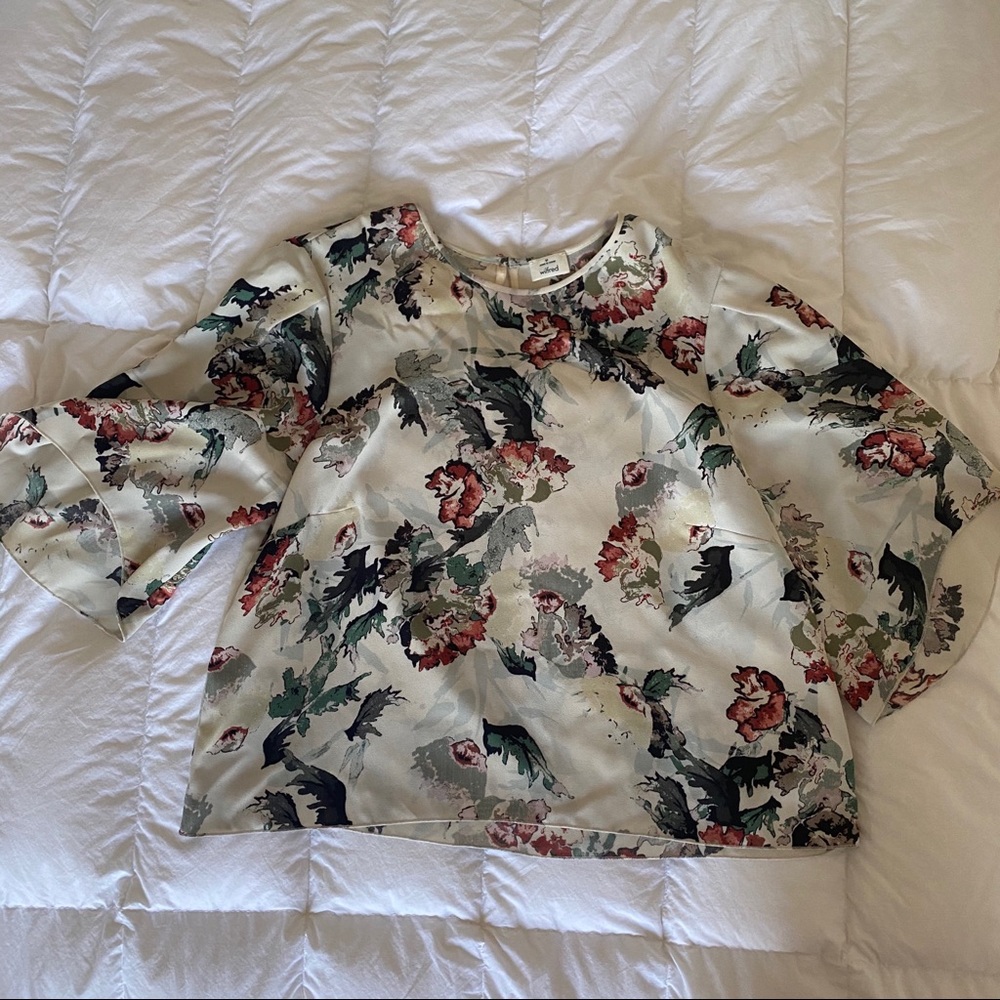 Aritzia floral silk top